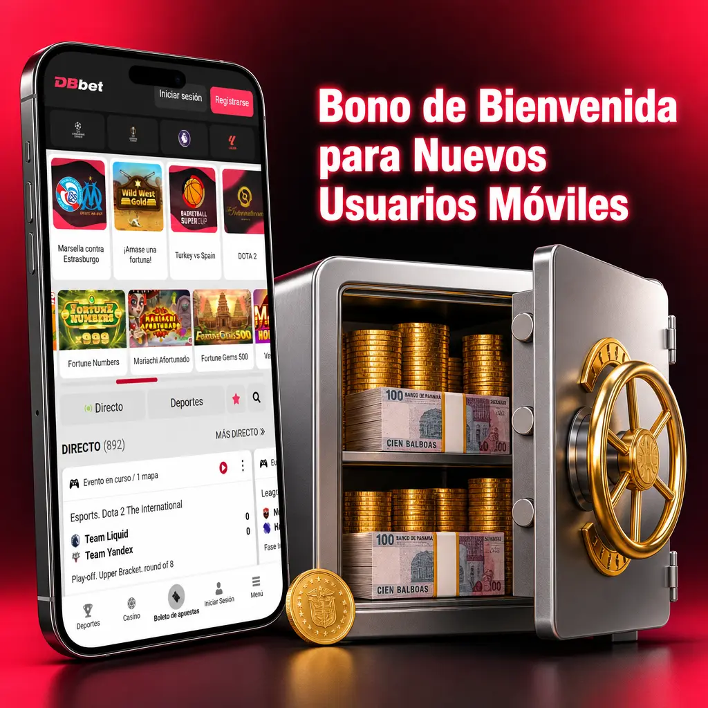 Bono de Bienvenida DBBet para nuevos usuarios móviles en Panamá: hasta 1.741,46 PAB más 150 giros gratis tras el primer depósito.